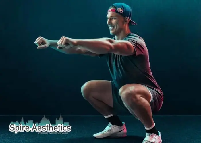 Image of man build leg muscle Alcester through exercise